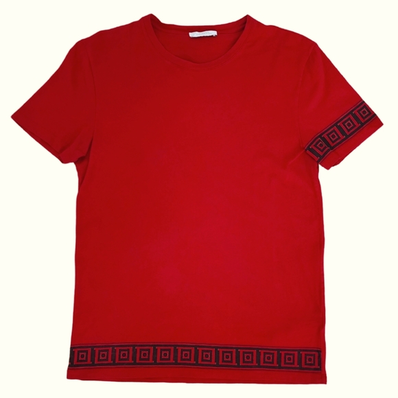 Versace Collection Men's Red Cotton T-Shirt - Picture 1 of 8